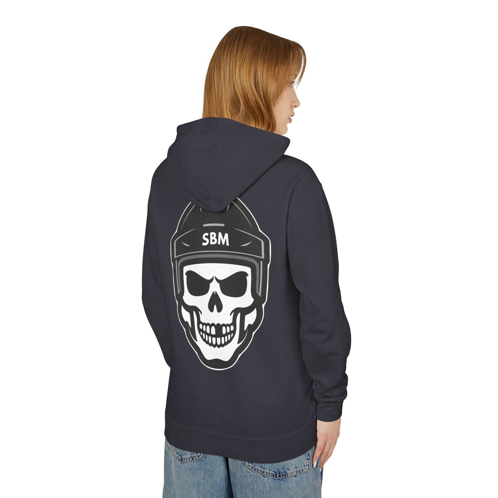 Skull Helmet Hoodie — SBM Skull Graphic Lightweight Hooded Sweatshirt